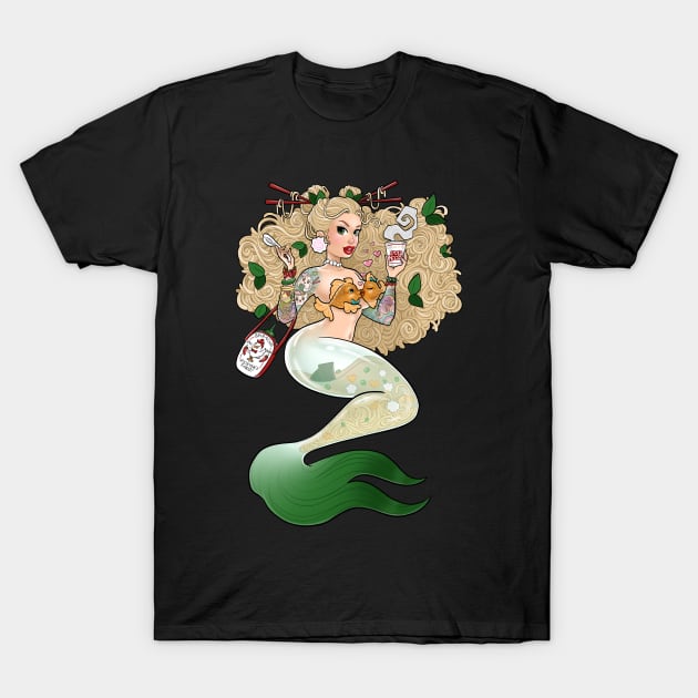 Ramen Mermaid T-Shirt by Becca Whitaker